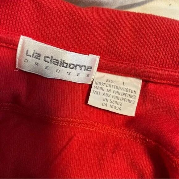 Vintage 90's red polo shirt dress 100% cotton by Liz Claiborne Size large - Picture 5 of 8